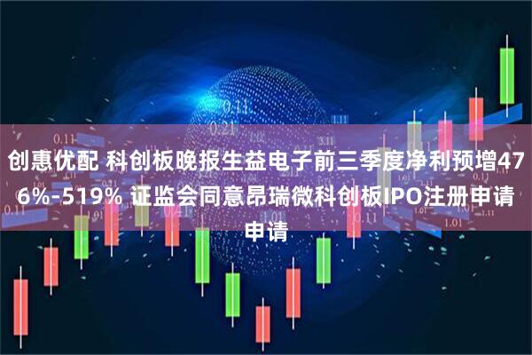创惠优配 科创板晚报生益电子前三季度净利预增476%-519% 证监会同意昂瑞微科创板IPO注册申请